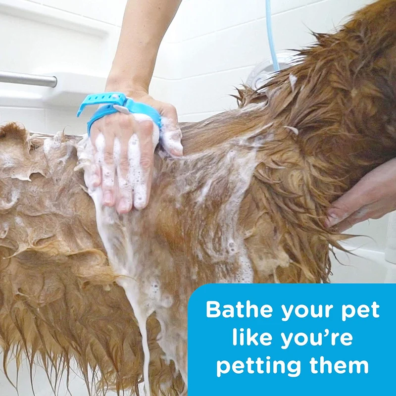 Herramienta de baño para mascotas Aquapaw | Pulverizador de ducha y fregador en uno, apto para bañera de ducha y manguera de jardín al aire libre, aseo de caballos.
