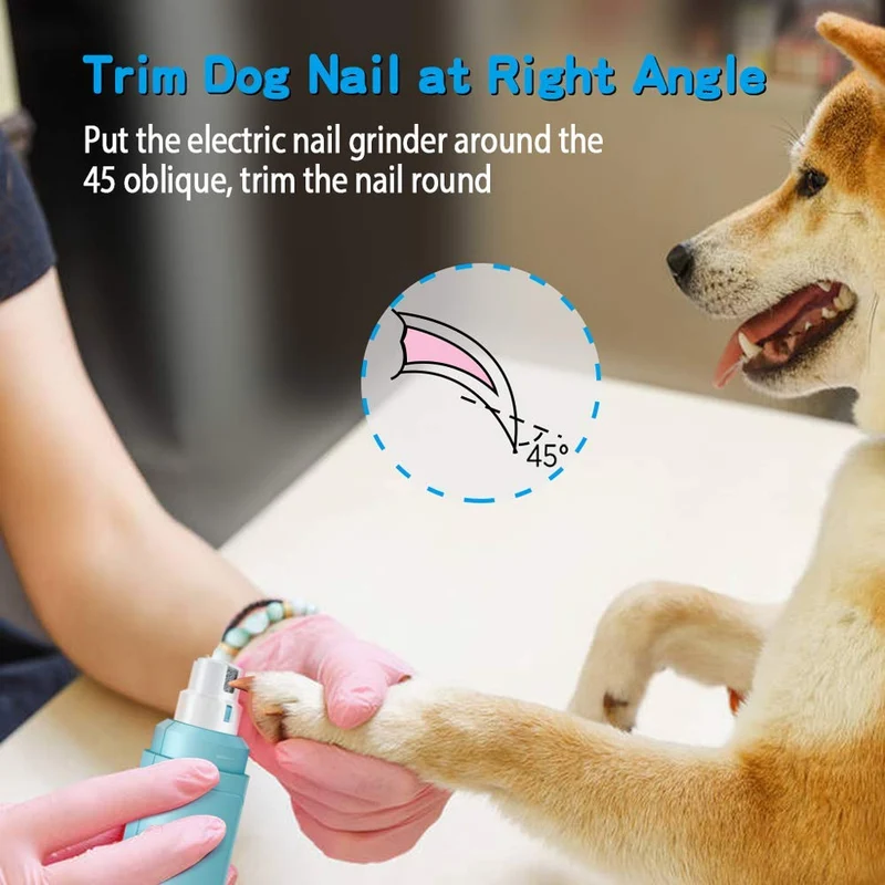 Molinillo de uñas Bousnic para perros, 2 velocidades, recargable, cortaúñas para mascotas, suave, sin dolor, recortar y suavizar para perros pequeños y medianos y grandes