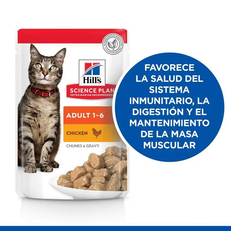 Hill'S Science Plan Adulto con Pollo 85 g Sobre Alimento para Gatos