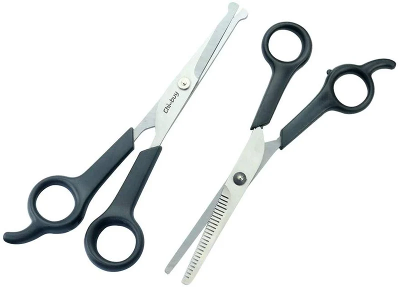 Chibuy Tijeras profesionales de aseo para mascotas con punta redonda de acero inoxidable cortador de ojos para perros y gatos, herramienta de aseo profesional, tamaño 6.70 pulgadas x 2.6 pulgadas x 0.43 pulgadas