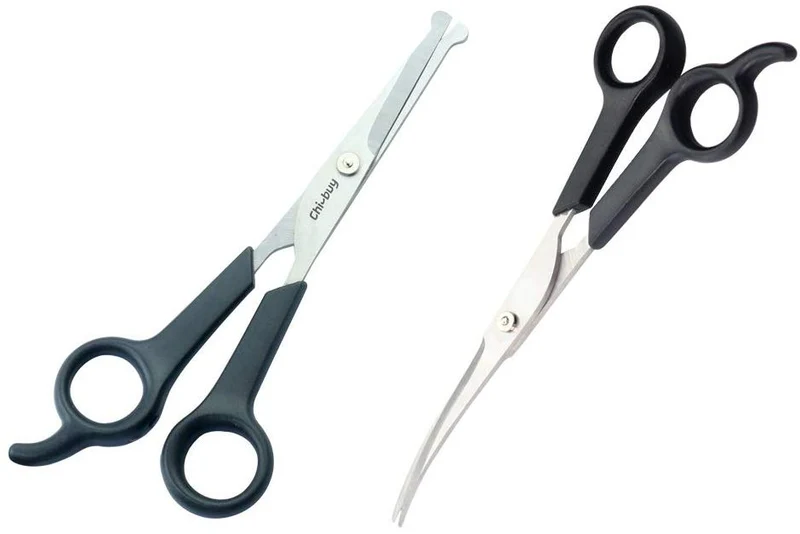 Chibuy Tijeras profesionales de aseo para mascotas con punta redonda de acero inoxidable cortador de ojos para perros y gatos, herramienta de aseo profesional, tamaño 6.70 pulgadas x 2.6 pulgadas x 0.43 pulgadas