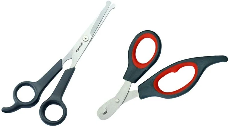 Chibuy Tijeras profesionales de aseo para mascotas con punta redonda de acero inoxidable cortador de ojos para perros y gatos, herramienta de aseo profesional, tamaño 6.70 pulgadas x 2.6 pulgadas x 0.43 pulgadas