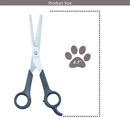 Chibuy Tijeras profesionales de aseo para mascotas con punta redonda de acero inoxidable cortador de ojos para perros y gatos, herramienta de aseo profesional, tamaño 6.70 pulgadas x 2.6 pulgadas x 0.43 pulgadas