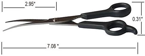 Chibuy Tijeras profesionales de aseo para mascotas con punta redonda de acero inoxidable cortador de ojos para perros y gatos, herramienta de aseo profesional, tamaño 6.70 pulgadas x 2.6 pulgadas x 0.43 pulgadas