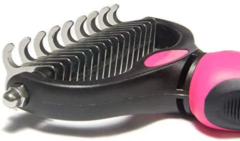 Maxpower Planet cepillo de aseo para mascotas – Doble cara para descamación y descamación de pelaje de rastrillo para perros y gatos, extra ancho
