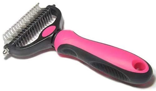 Maxpower Planet cepillo de aseo para mascotas – Doble cara para descamación y descamación de pelaje de rastrillo para perros y gatos, extra ancho