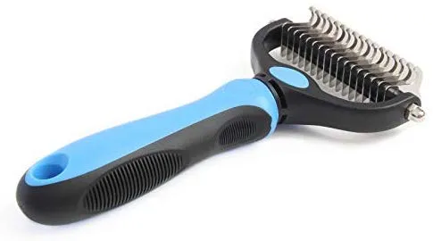 Maxpower Planet cepillo de aseo para mascotas – Doble cara para descamación y descamación de pelaje de rastrillo para perros y gatos, extra ancho