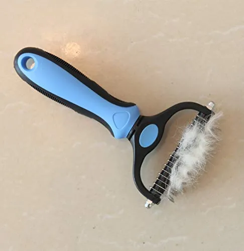 Maxpower Planet cepillo de aseo para mascotas – Doble cara para descamación y descamación de pelaje de rastrillo para perros y gatos, extra ancho