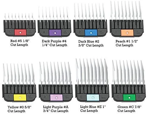 Wahl Professional Animal Stainless Steel Attachment Guide Comb Set for Detachable Blade Pet, Dog, Cat, and Horse Clippers (#3390-100)