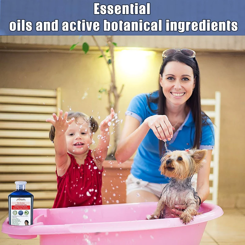 Arava Champú Natural Medicado Perro - Antibacteriano Antihongos Anti YEast Anti ITCH Perro Champú - Piel Saludable y Abrigo - primeros auxilios en puntos calientes Rascadores de Gusano Abrasiones e Infecciones Dermatológicas