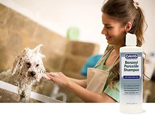 Davis. Benzoyl Peroxide Medicated perro y gato champú, 12 onzas – dermatitis y demodectic sarna