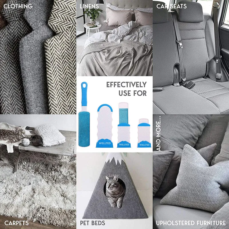 Cepillo removedor de pelo para mascotas, cepillo para pelusas, removedor de pelusas, removedor de pelo y pelusas, removedor de pelo para perros y gatos, cepillo de doble cara con base autolimpiable para muebles de asiento de coche