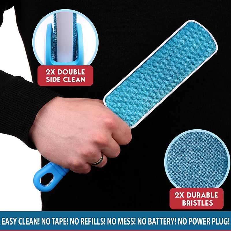 Cepillo removedor de pelo para mascotas, cepillo para pelusas, removedor de pelusas, removedor de pelo y pelusas, removedor de pelo para perros y gatos, cepillo de doble cara con base autolimpiable para muebles de asiento de coche