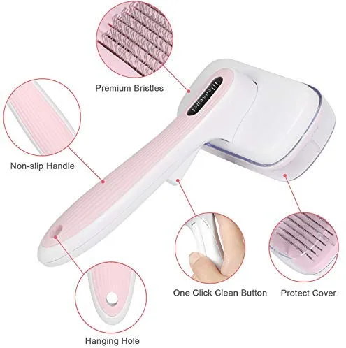 UPSKY Dog Brush & Cat Brush Self Cleaning Dog Slicker Brush Easy to Clean Pet Grooming Brushes Shedding Grooming Tools for Dogs & Cats with Long or Short Hair…