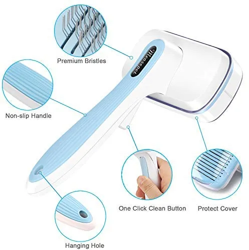 UPSKY Dog Brush & Cat Brush Self Cleaning Dog Slicker Brush Easy to Clean Pet Grooming Brushes Shedding Grooming Tools for Dogs & Cats with Long or Short Hair…