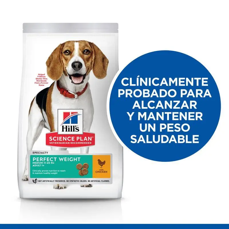 Hill'S Science Plan Adult Perfect Weight Medium Pollo 2 kg Alimento para Perros
