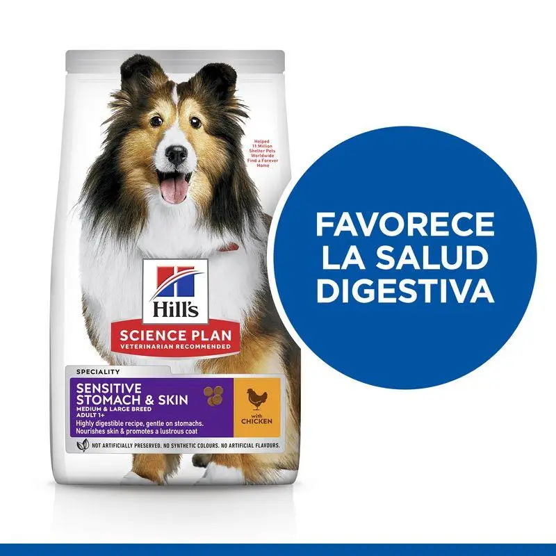 Hill'S Science Plan Adult Sensitive Stomach y Skin Medium Pollo 14 kg Alimento para Perros