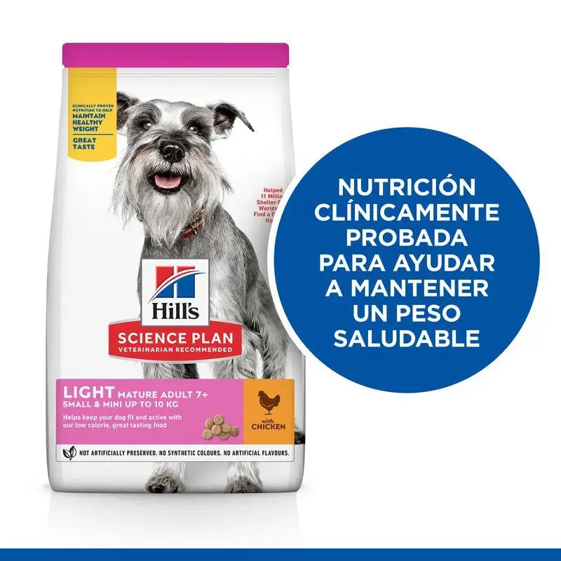 Hill'S Science Plan Mature Adult 7+ Light Small y Mini Pollo 2,5 kg Alimento para Perros