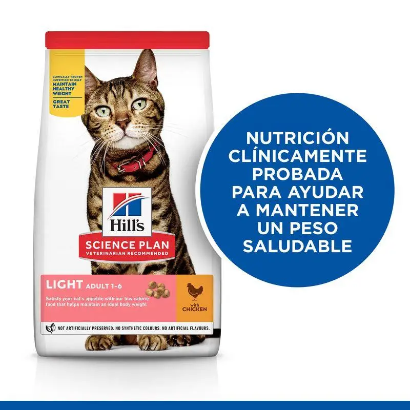 Hill'S Science Plan Adult Light Pollo 10 kg Alimento para Gatos