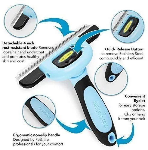 Cepillo DarkPets para gatos y perros para animales pequeños, medianos y grandes, con pelo corto a largo Reduce drásticamente el desprendimiento de pelo en minutos