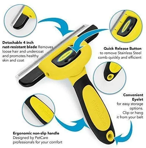 Cepillo DarkPets para gatos y perros para animales pequeños, medianos y grandes, con pelo corto a largo Reduce drásticamente el desprendimiento de pelo en minutos