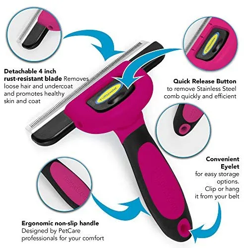 Cepillo DarkPets para gatos y perros para animales pequeños, medianos y grandes, con pelo corto a largo Reduce drásticamente el desprendimiento de pelo en minutos