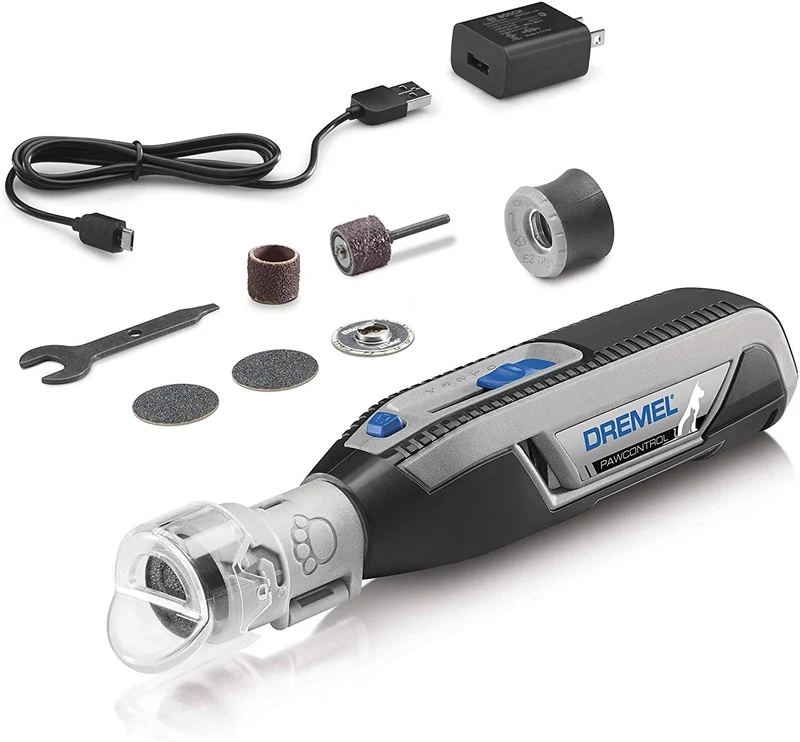 Dremel Pawcontrol 7760-PGK Molinillo de uñas inalámbrico para mascotas, cortaúñas para perros, gatos, pequeños animales