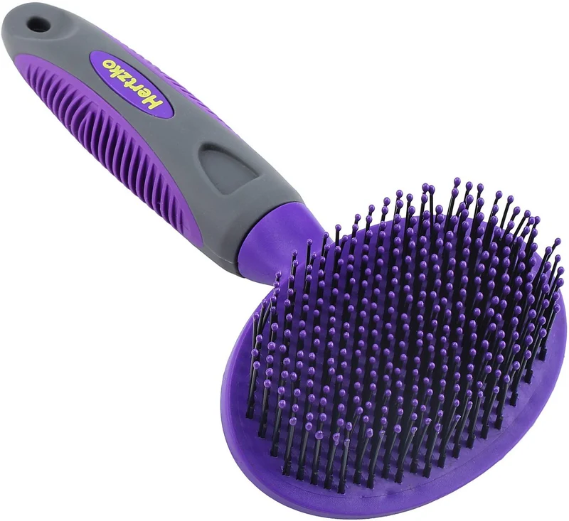 Hertzko Cepillo suave para mascotas para perros y gatos con pelo largo o corto – ideal para desenredar y quitar el pelo suelto o de cobertizo – ideal para cepillado diario y para piel sensible