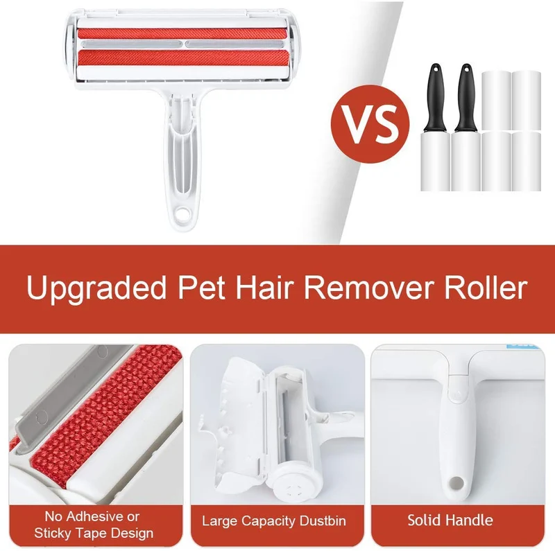 Delomo - Rodillo removedor de pelo para mascotas – removedor de pelo de perro y gato con base autolimpieza – herramienta eficiente de depilación de animales – perfecto para muebles, sofá, alfombra, asiento de coche