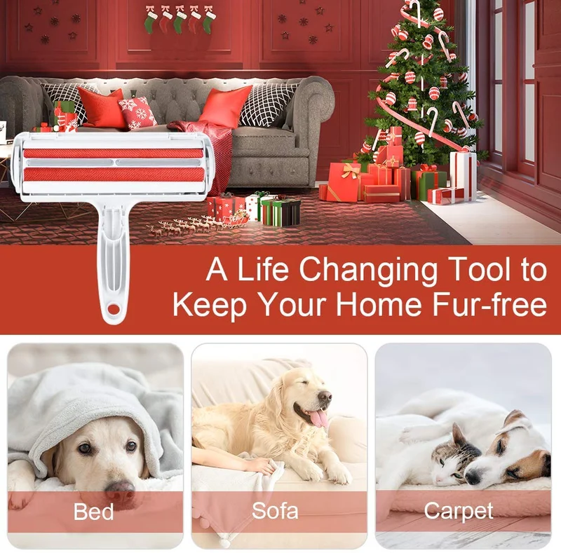 Delomo - Rodillo removedor de pelo para mascotas – removedor de pelo de perro y gato con base autolimpieza – herramienta eficiente de depilación de animales – perfecto para muebles, sofá, alfombra, asiento de coche