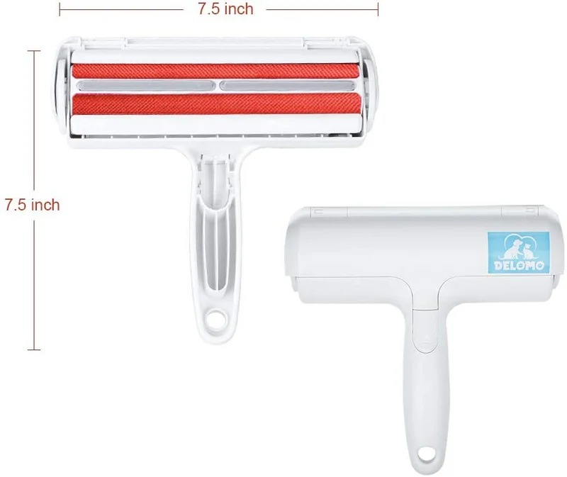 Delomo - Rodillo removedor de pelo para mascotas – removedor de pelo de perro y gato con base autolimpieza – herramienta eficiente de depilación de animales – perfecto para muebles, sofá, alfombra, asiento de coche