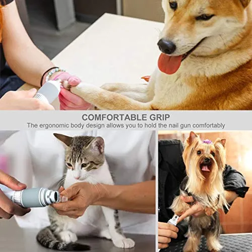 Casifor Molinillo de uñas para perros y cortaúñas silencioso con tiempo de trabajo de 20 horas, cortaúñas profesional para mascotas, regulación de velocidad sin escalones, lima de uñas eléctrica para perros y gatos grandes y medianos