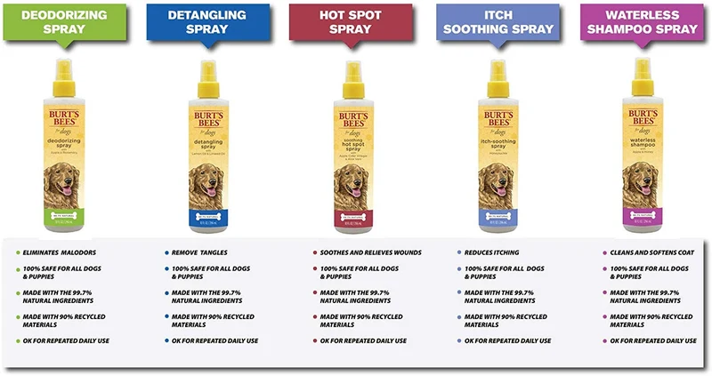 Burt's Bees For Dogs Natural Itch Soothing Spray con madreselva | Perro y cachorro Anti-Itch Spray, 10 onzas