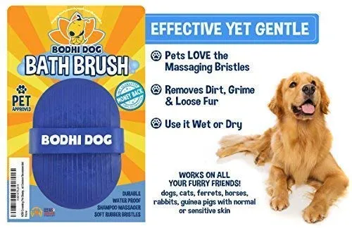Grooming Cepillo con champú para mascotas | Peine con cerdas de goma para masaje para perros y gatos, lavado | Calidad profesional
