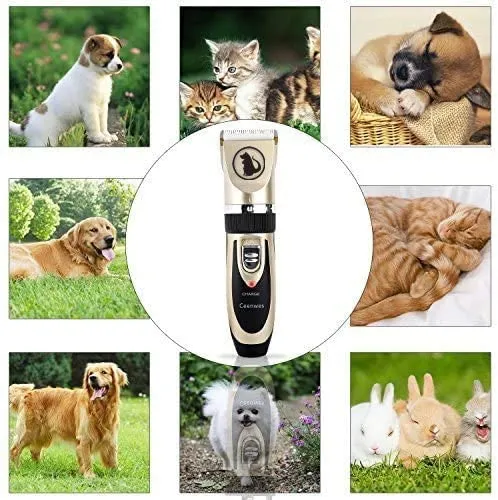 Ceenwes Dog Clippers Low Noise Pet Clippers Rechargeable Dog Trimmer Cordless Pet Grooming Tool Professional Dog Hair Trimmer with Comb Guides Scissors Nail Kits for Dogs Cats & Other