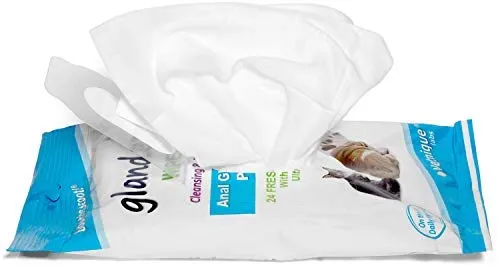 Glandex - Toallitas higiénicas para mascotas, limpieza y desodorizante, para perros y gatos con vitamina E, acondicionadores de piel y aloe