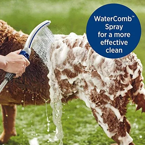 Accesorio para ducha para mascota Waterpik PPR-252 para uso en interiores o exteriores, 13 pulgadas, Azul/Gris.