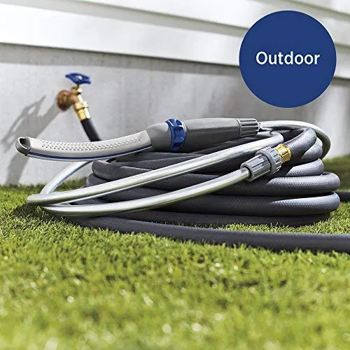 Accesorio para ducha para mascota Waterpik PPR-252 para uso en interiores o exteriores, 13 pulgadas, Azul/Gris.