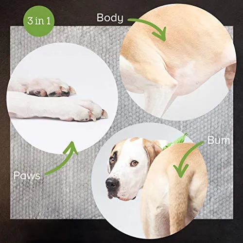 Toallitas para perros con clasificación a la Tierra con certificación USDA 99 % biológica, hipoalergénicas para mascotas para perros y gatos, toallitas de aseo para patas, cuerpo y trasero