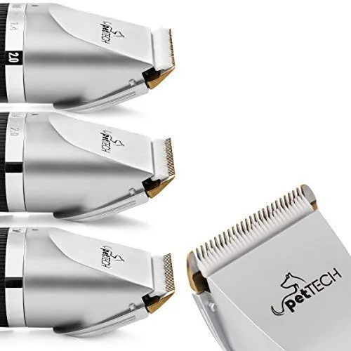 Pet Union Professional Dog Grooming Kit - Rechargeable, Cordless Pet Grooming Clippers & Complete Set of Dog Grooming Tools. Low Noise & Suitable for Dogs, Cats and Other Pets