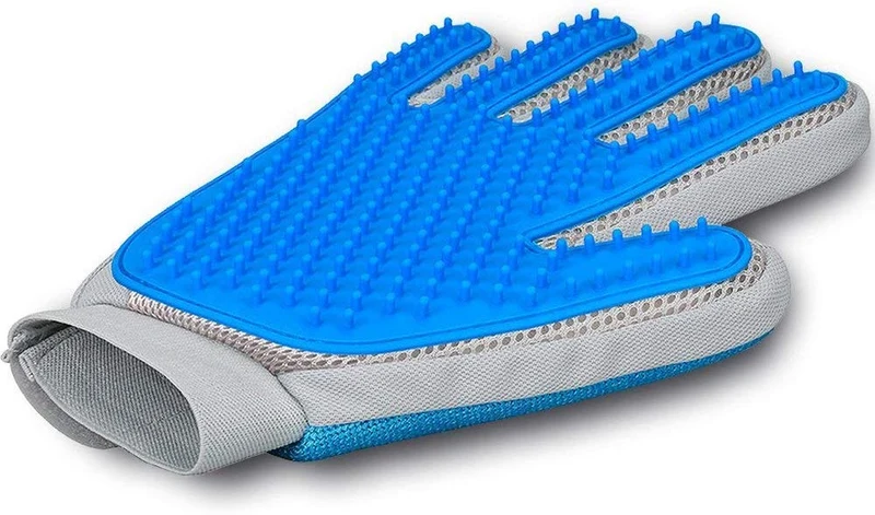 Pet Hair Remover Glove - Gentle Pet Grooming Glove Brush - Efficient Deshedding Glove - Massage Mitt with Enhanced Five Finger Design - Perfect for Dogs & Cats with Long & Short Fur - 1 Pack