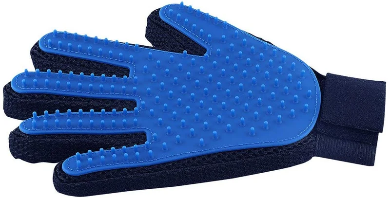 Pet Hair Remover Glove - Gentle Pet Grooming Glove Brush - Efficient Deshedding Glove - Massage Mitt with Enhanced Five Finger Design - Perfect for Dogs & Cats with Long & Short Fur - 1 Pack