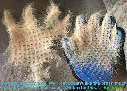 Pet Hair Remover Glove - Gentle Pet Grooming Glove Brush - Efficient Deshedding Glove - Massage Mitt with Enhanced Five Finger Design - Perfect for Dogs & Cats with Long & Short Fur - 1 Pack