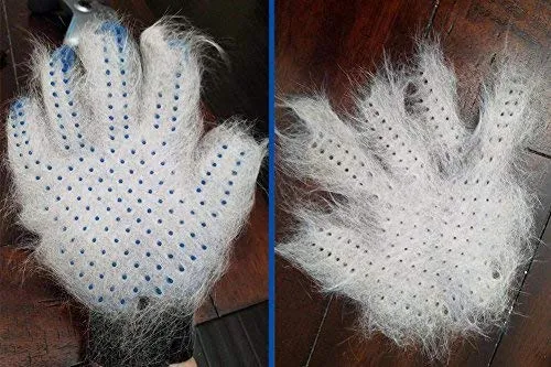 Pet Hair Remover Glove - Gentle Pet Grooming Glove Brush - Efficient Deshedding Glove - Massage Mitt with Enhanced Five Finger Design - Perfect for Dogs & Cats with Long & Short Fur - 1 Pack