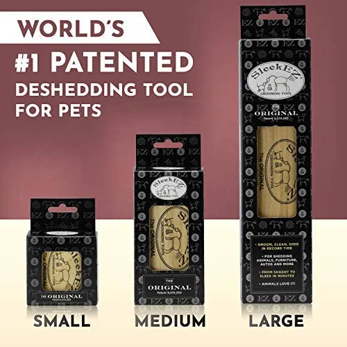 SleekEZ - Herramienta de aseo original para perros, gatos y caballos - Cepillo para pelo corto y largo - Elimina sin dolor el 95% del pelo suelto, piel y suciedad - fácil de limpiar - fabricado en Estados Unidos
