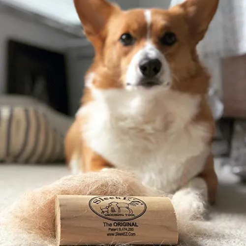 SleekEZ - Herramienta de aseo original para perros, gatos y caballos - Cepillo para pelo corto y largo - Elimina sin dolor el 95% del pelo suelto, piel y suciedad - fácil de limpiar - fabricado en Estados Unidos