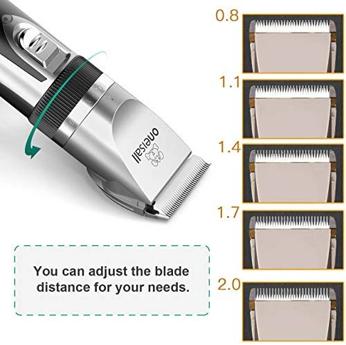Kit de Corte para mascotas, bajo nivel de ruido Oneisall perro y gato, eléctrico, recargable e inalámbrico Set de cortauñas