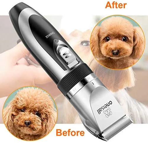 Kit de Corte para mascotas, bajo nivel de ruido Oneisall perro y gato, eléctrico, recargable e inalámbrico Set de cortauñas