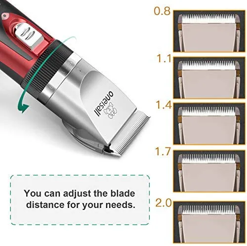 Kit de Corte para mascotas, bajo nivel de ruido Oneisall perro y gato, eléctrico, recargable e inalámbrico Set de cortauñas