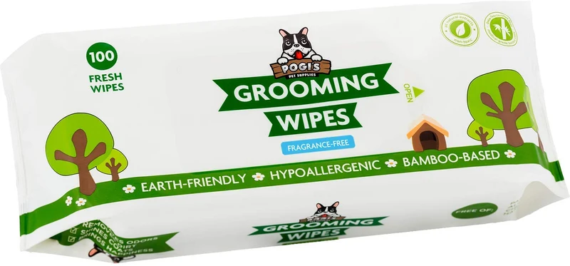 Pogi's Grooming Wipes, 100 toallitas antisépticas para perros y gatos